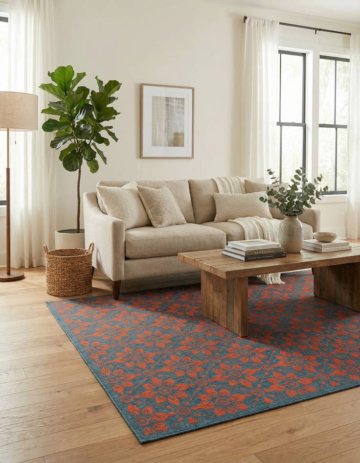 Detail image of 5' x 8'  Washable Trellis Indoor / Outdoor Rug