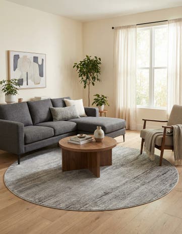 Gray Finsbury Round Rug
