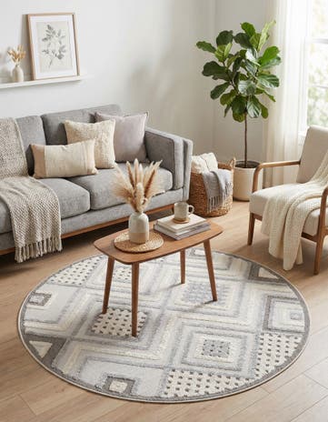 Sandy Beige Arlo Round Rug
