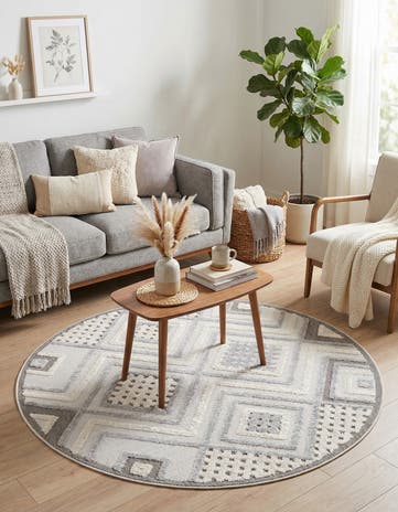 Sandy Beige Arlo Round Rug