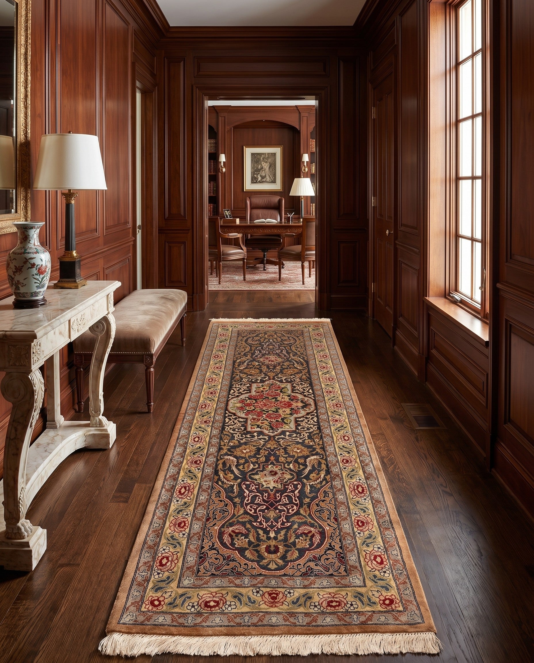 1' 8 x 4' 11 Ghom Runner Rug