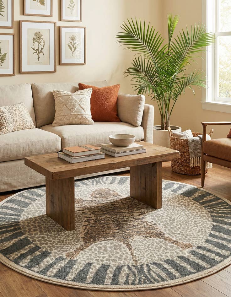 Detail image of 5' x 5' Safari Round Rug