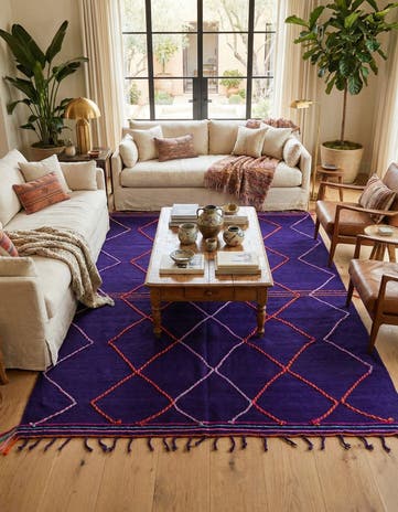 6' 7 x 10' Hand Knotted Moroccan Wool Rug