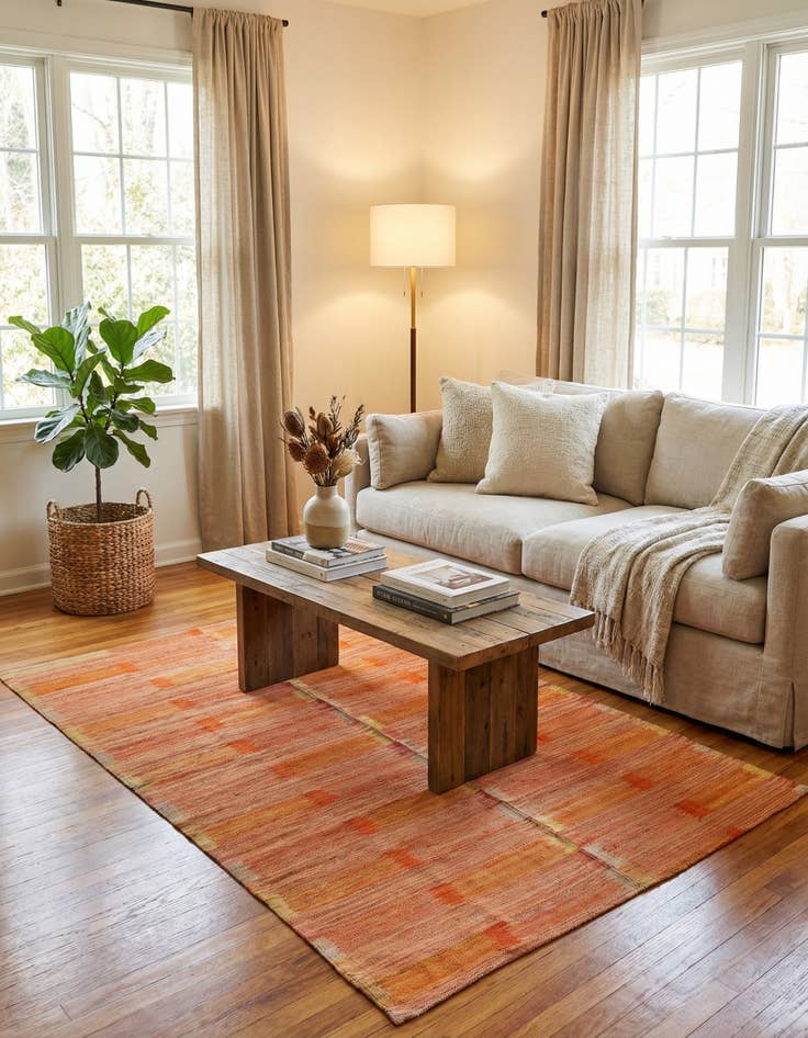 Detail image of 4' 3 x 5' 9  Hand Woven Kilim Modern Wool Rug