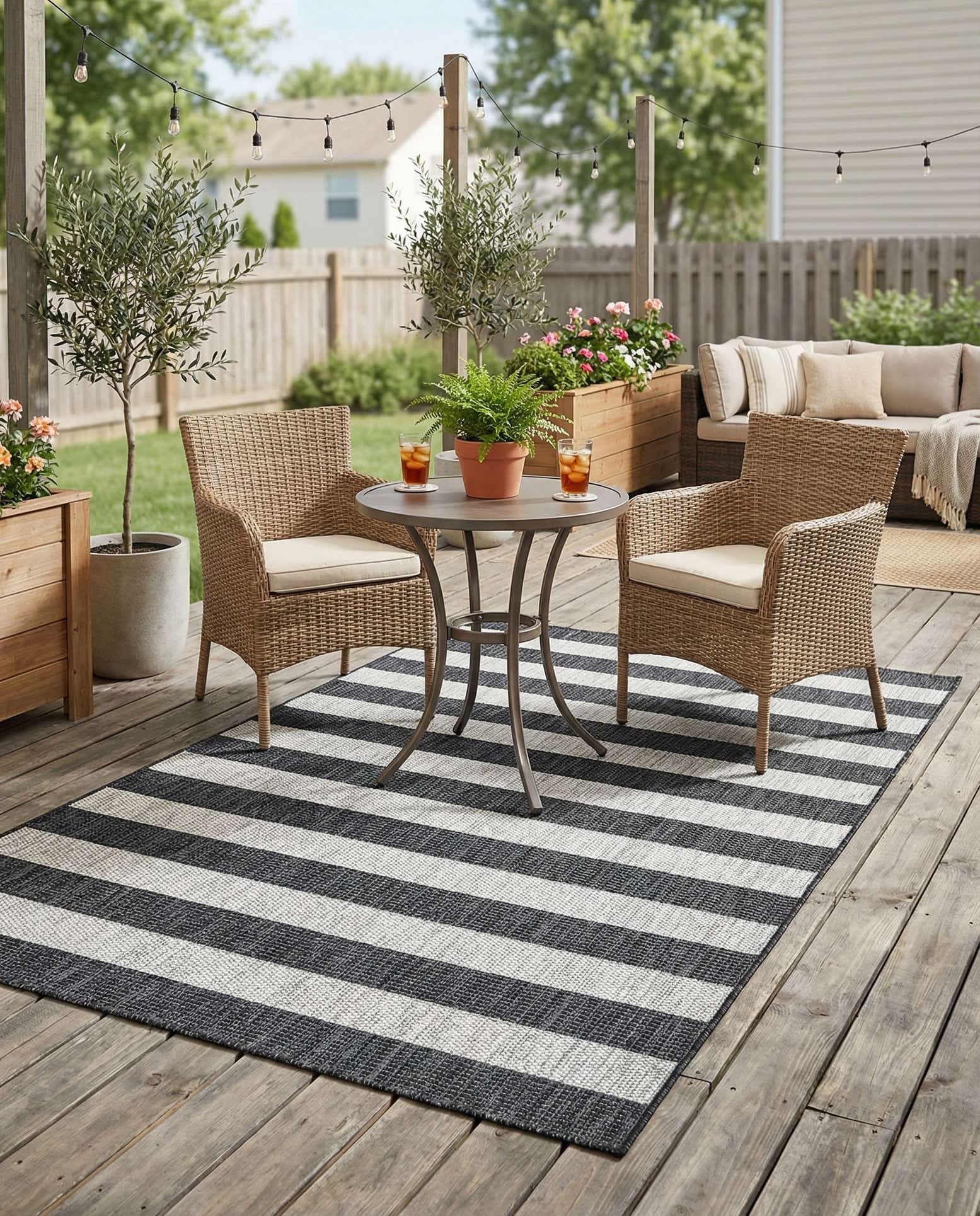 4' x 6' Easy-Clean Ribbon Indoor / Outdoor Rug