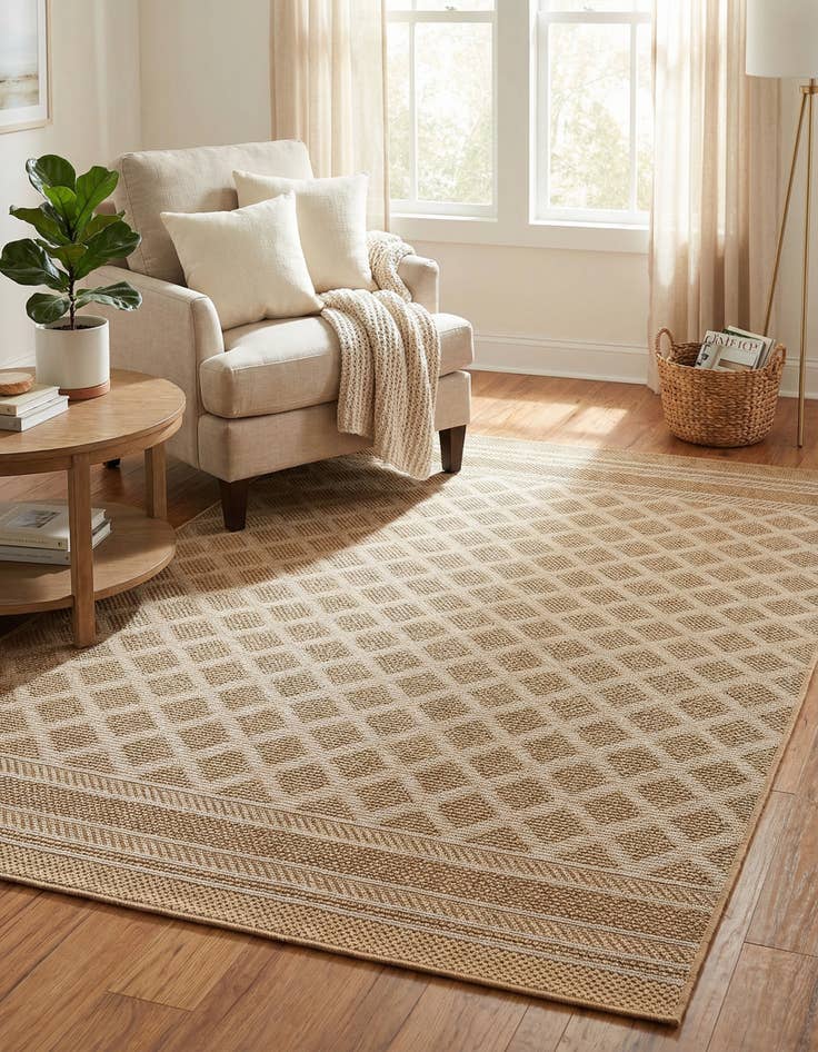 Detail image of 5' 1 x 8' Easy-Clean Trellis Indoor / Outdoor Rug