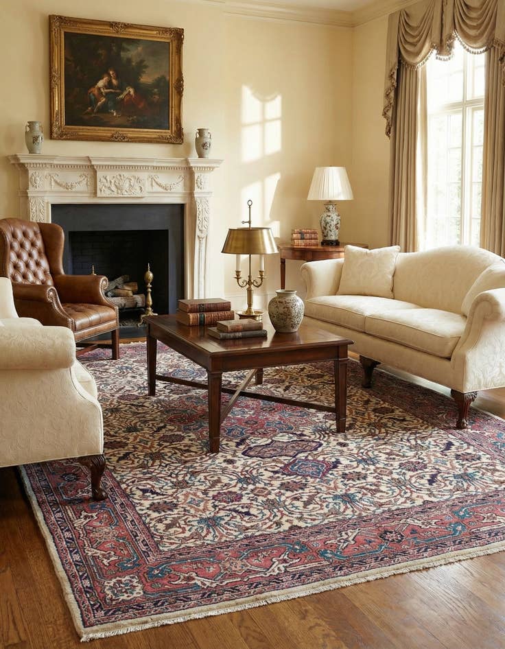 Detail image of  7' 1 x 11' 7  Hand Knotted Jaipur Agra Wool Rug