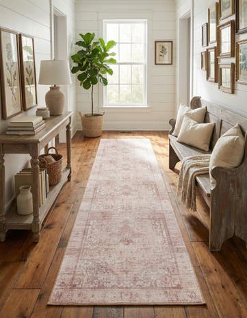 Beige Washable Timeless Runner Rug