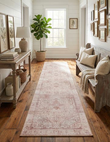 Beige Washable Timeless Runner Rug