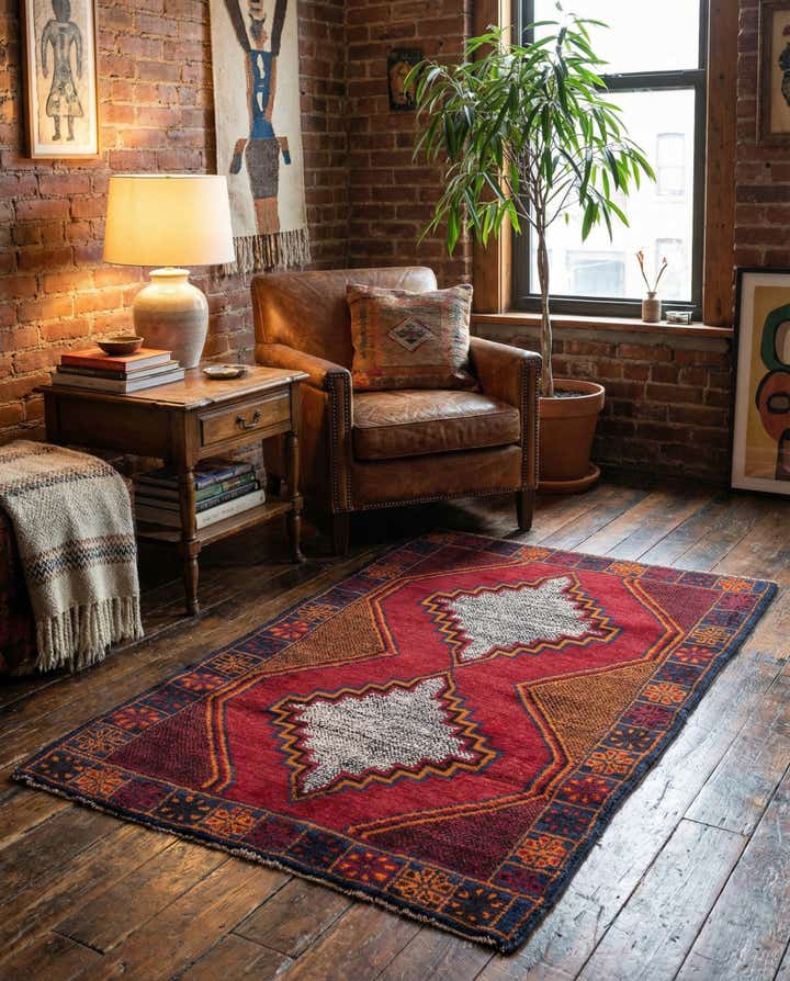 3' x 4' 10 Hand Knotted Balouch Persian Wool Rug