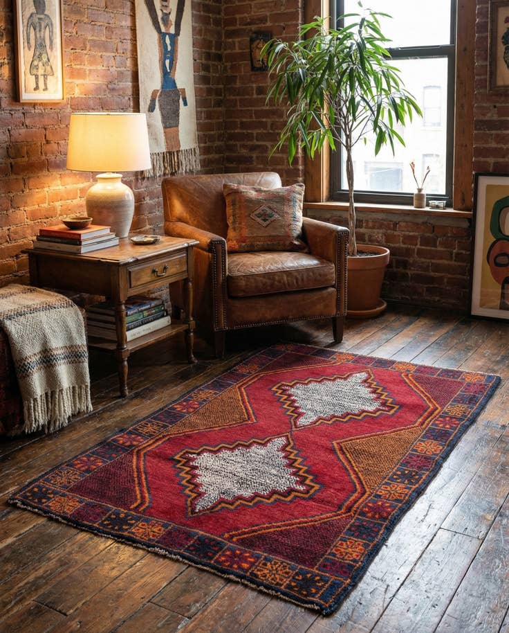 Detail image of 3' x 4' 10 Hand Knotted Balouch Persian Wool Rug