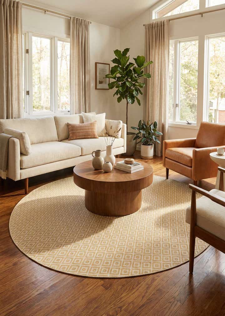 10' 8 x 10' 8 Easy-Clean Jill Zarin Costa Rica Indoor / Outdoor Round Rug