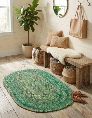 3' 3 x 5' 1 Handmade Braided Chindi Oval Rug