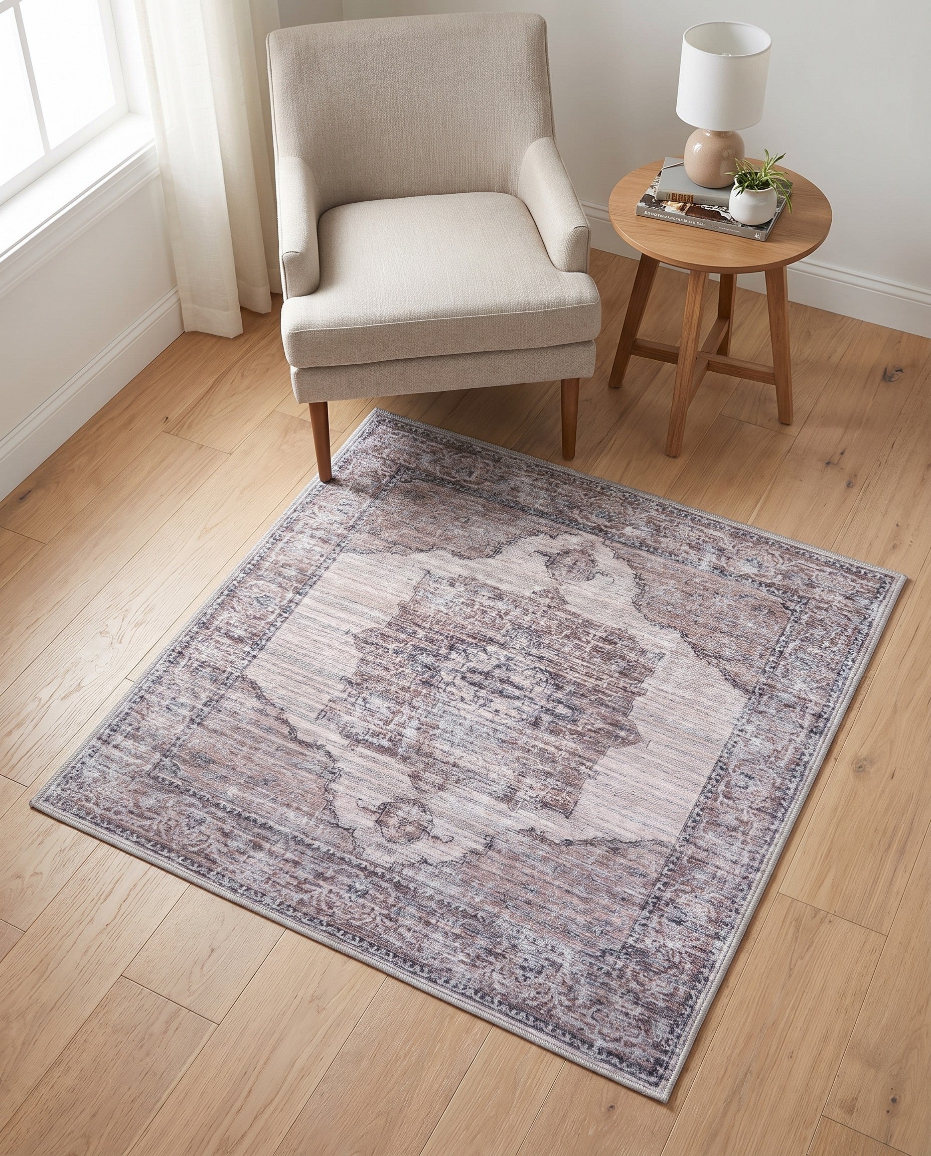 100cm x 100cm lavable Mangata Alfombra Cuadrado