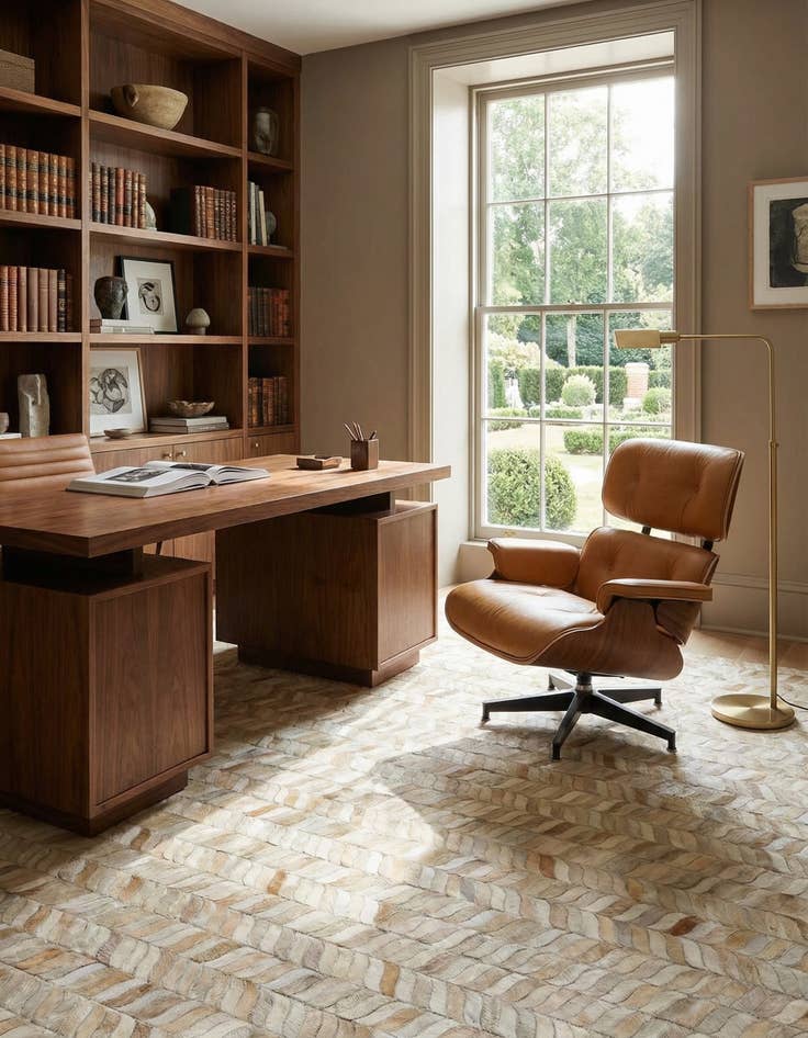 Detail image of 6' 8 x 9' 9 Cowhide Stocks Rug