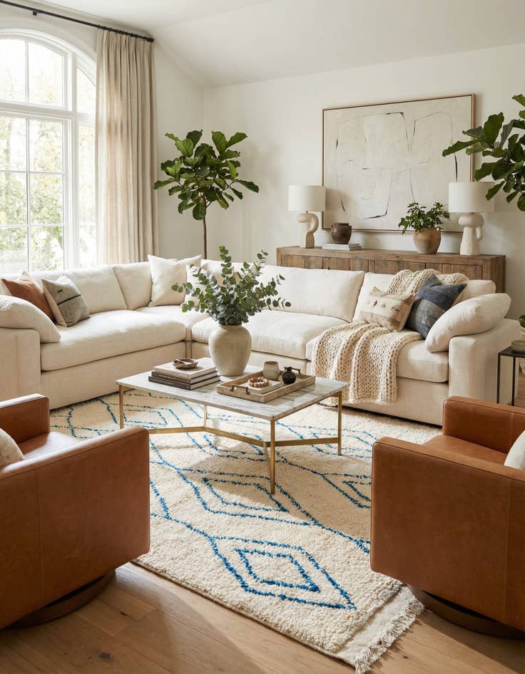 Detail image of 5' 3 x 8' 2  Hand Knotted Moroccan Wool Rug