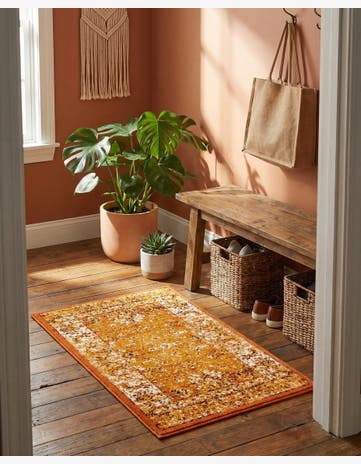 Terracotta and White Ankara Rug