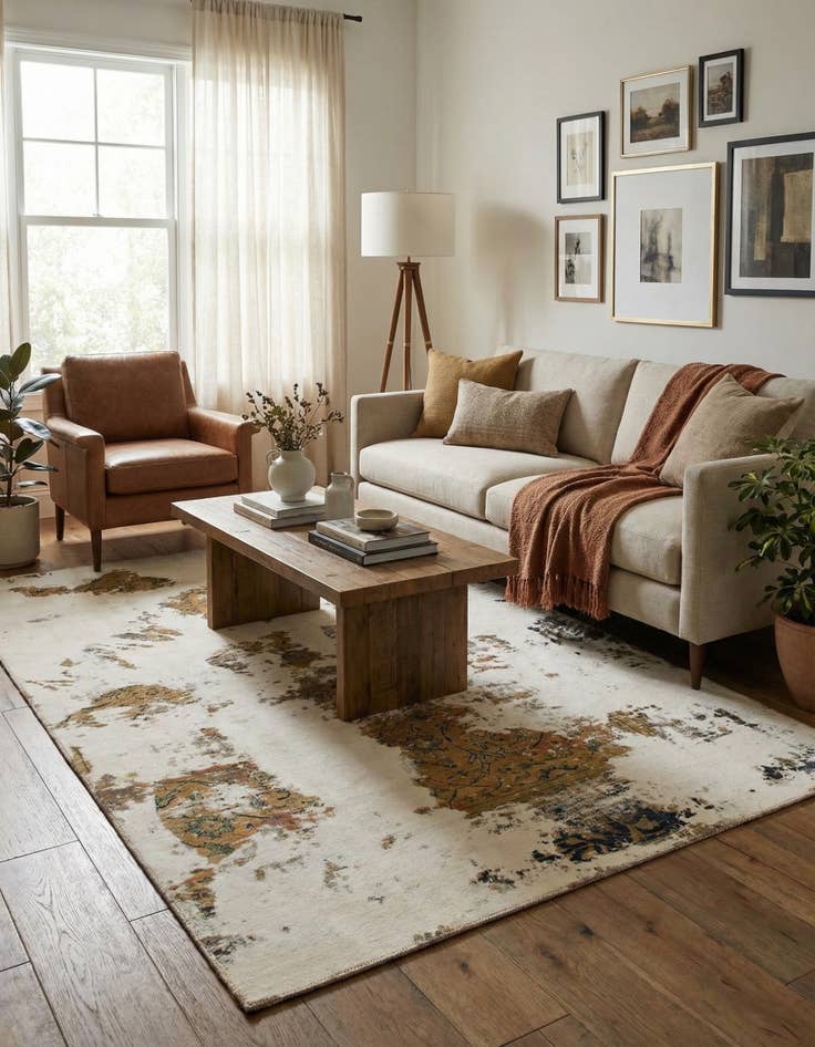 Detail image of 5' 7 x 8' 5  Hand Knotted Ultra Vintage Persian Wool Rug