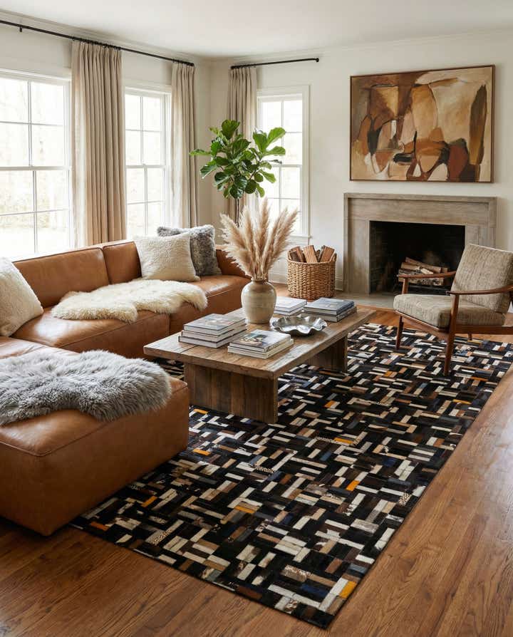 5' x 8' 1 Cowhide - Patchwork Rug
