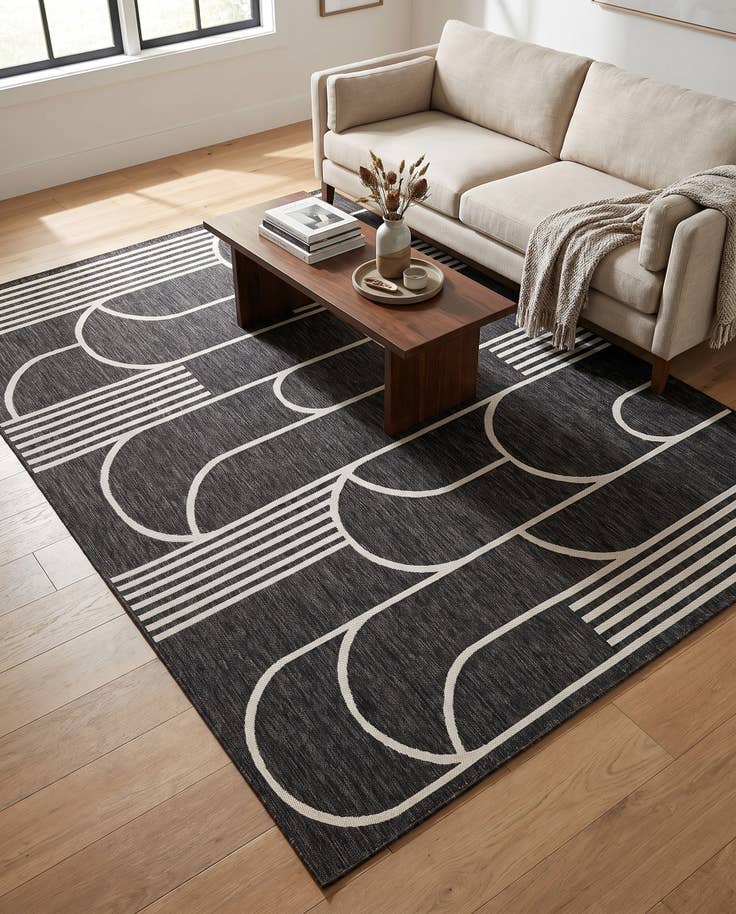 Detail image of 7' 10 x 10' Easy-Clean Modern Indoor / Outdoor Rug