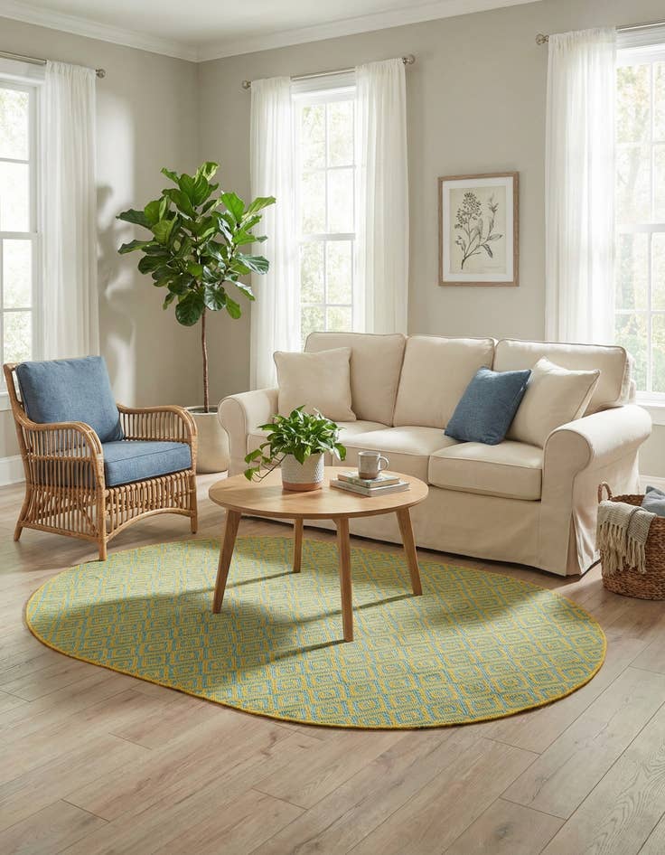 Detail image of 5' 3 x 8'  Washable Jill Zarin Costa Rica Indoor / Outdoor Oval Rug