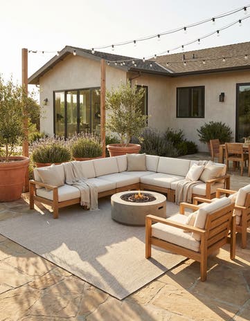 10' x 14' Easy-Clean Solid Indoor / Outdoor Rug