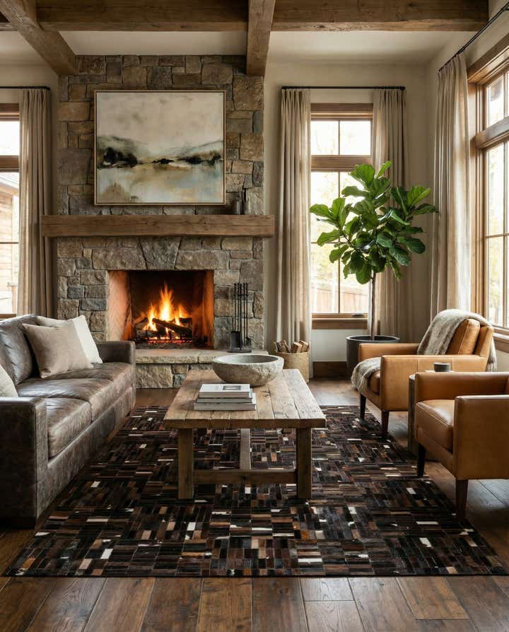5' 1 x 8' Cowhide - Patchwork Rug