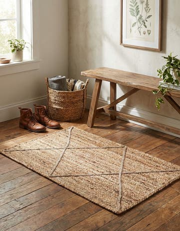 2' x 3' 1 Handmade Braided Jute Rug