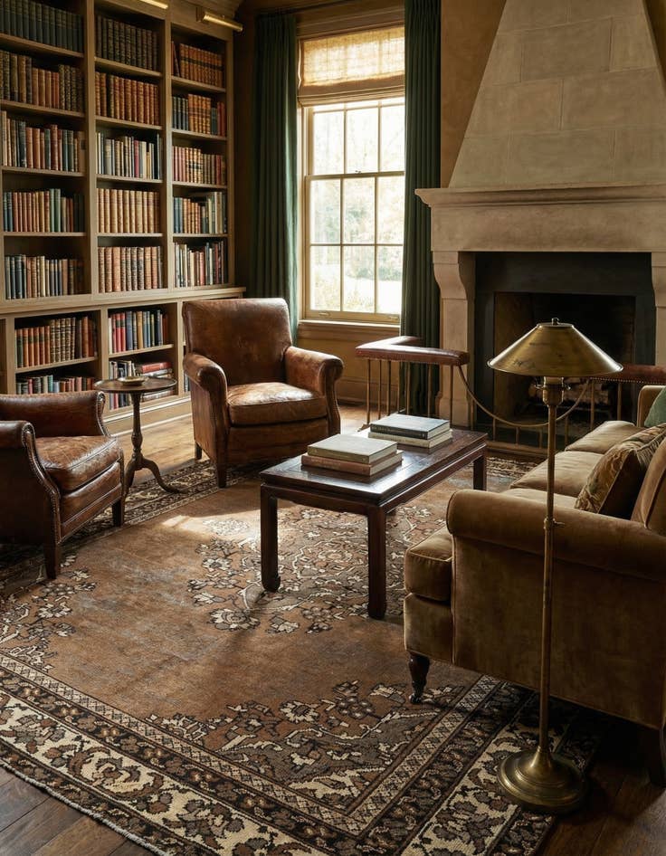 Detail image of 6' 6 x 9' 1  Hand Knotted Ultra Vintage Persian Wool Rug