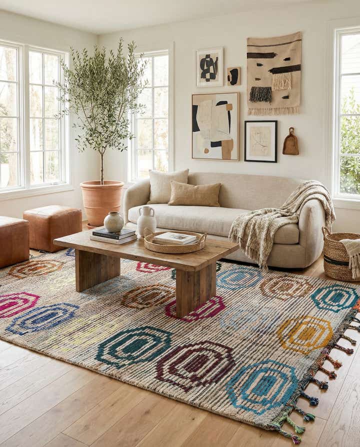 5' 6 x 8' 4 Hand Knotted Moroccan Wool Rug