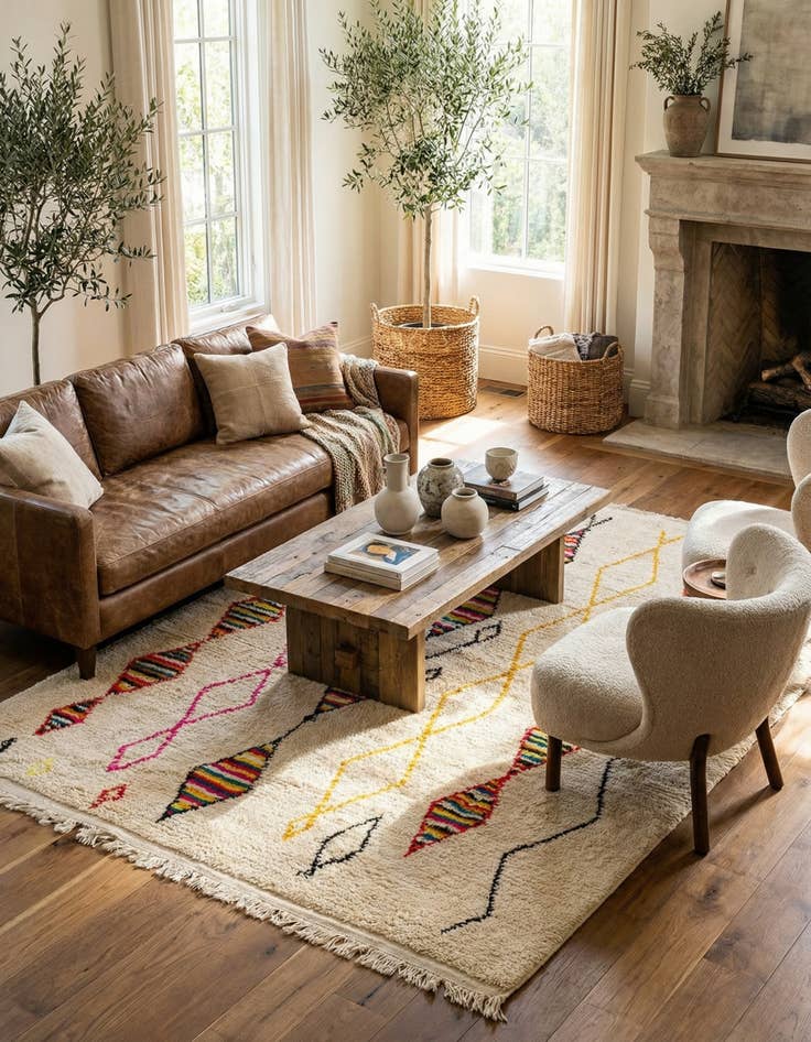 Detail image of 5' 2 x 6' 3  Hand Knotted Moroccan Wool Rug