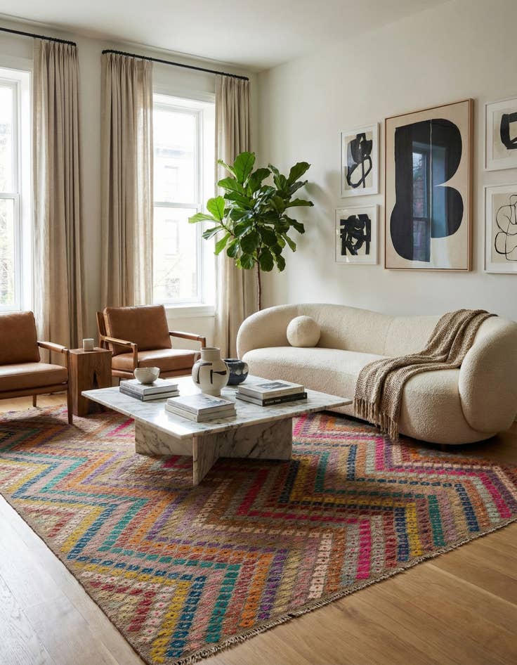 Detail image of 8' x 11' 2  Hand Woven Kilim Modern Wool Rug