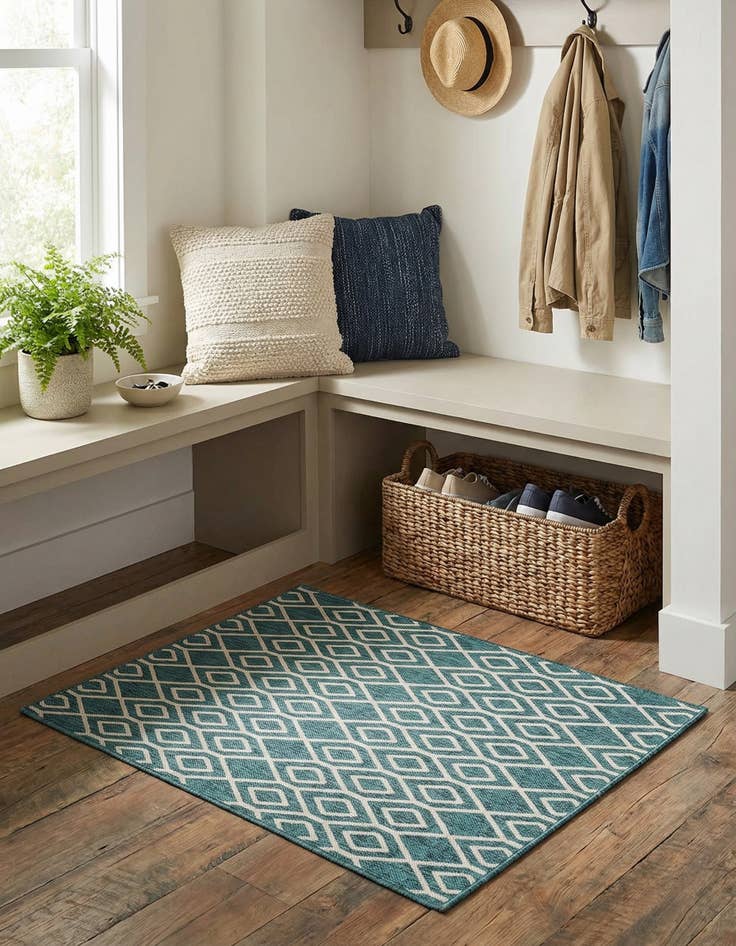 Detail image of 1' 4 x 1' 4  Washable Jill Zarin Turks and Caicos Indoor / Outdoor Sample Rug