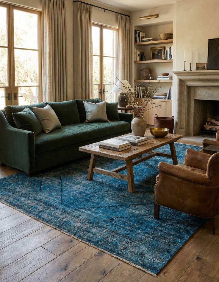 Detail image of 6' 6 x 9' 1  Hand Knotted Ultra Vintage Persian Wool Rug