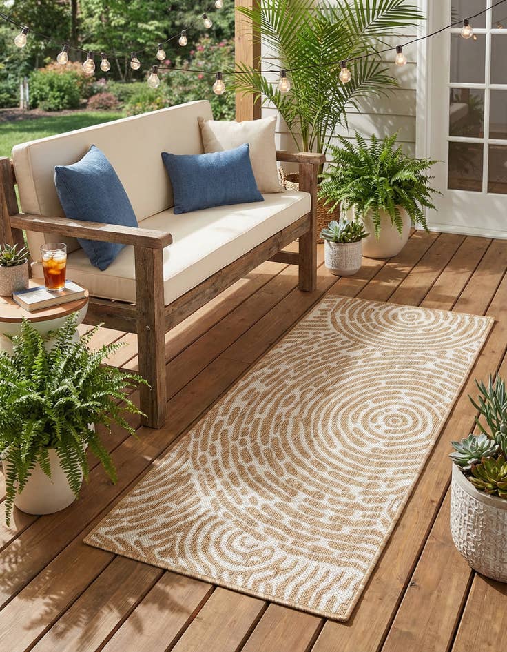 Detail image of  2' x 4'  Washable Modern Indoor / Outdoor Runner Rug