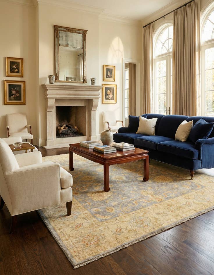 Detail image of  6' 7 x 7' 9 Ziegler Wool Rug