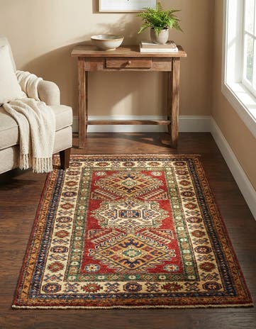 3' x 4' 4 Hand Knotted Kazak Oriental Rug