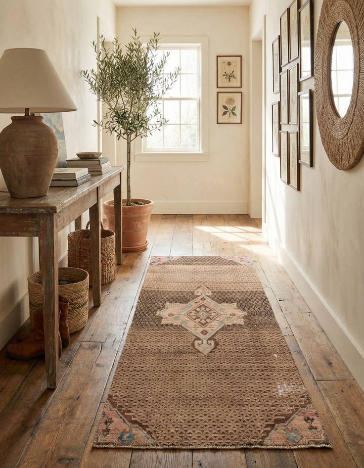 Detail image of 3' 2 x 7' 5  Hand Knotted Ultra Vintage Persian Wool Runner Rug