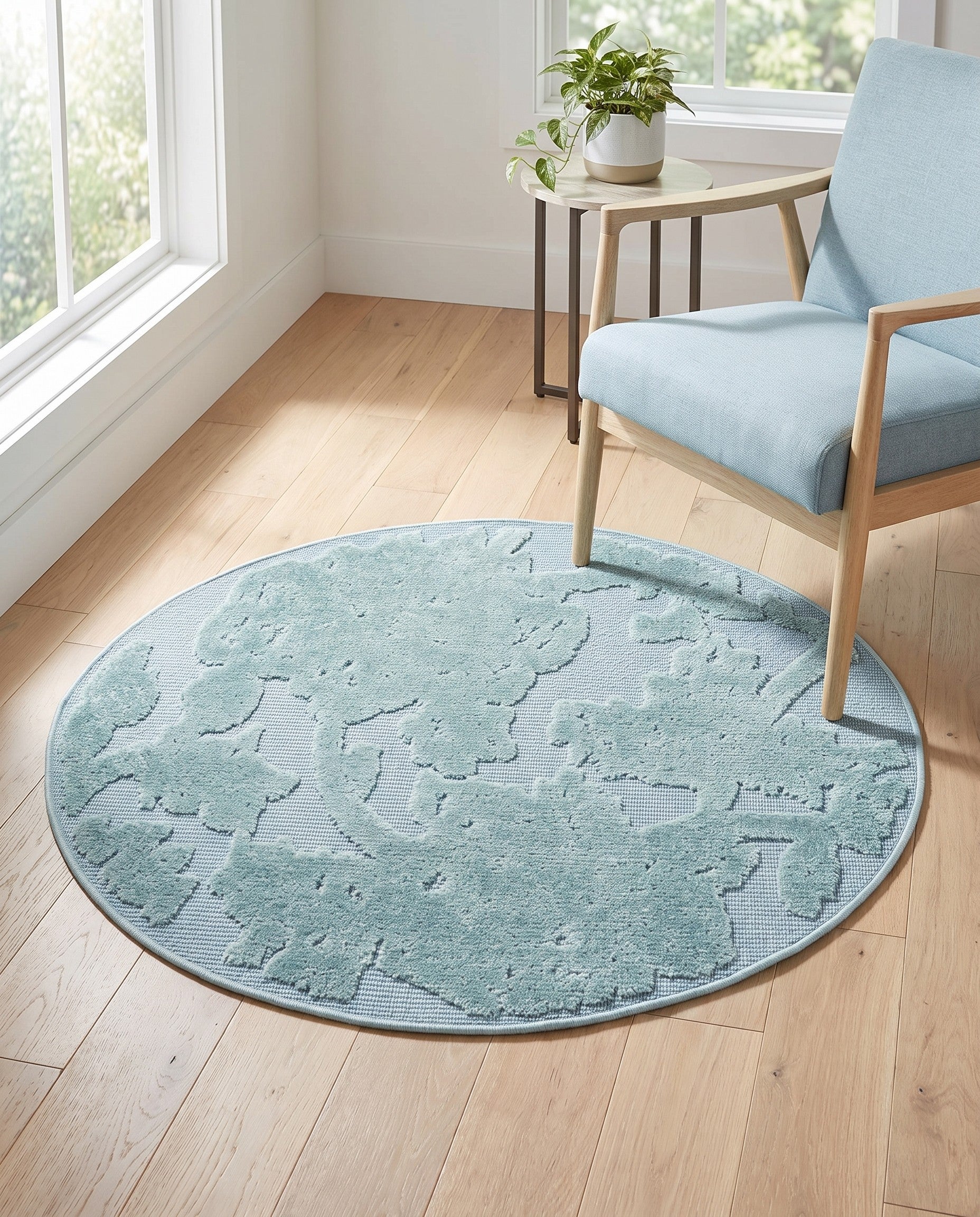 3' 3 x 3' 3 Easy-Clean Aruba Indoor / Outdoor Round Rug
