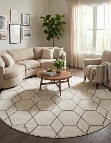 12' x 12' Lattice Frieze Round Rug