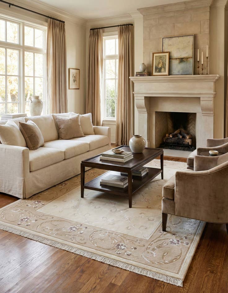 Detail image of 5' 7 x 8'  Hand Knotted Darya Wool Rug