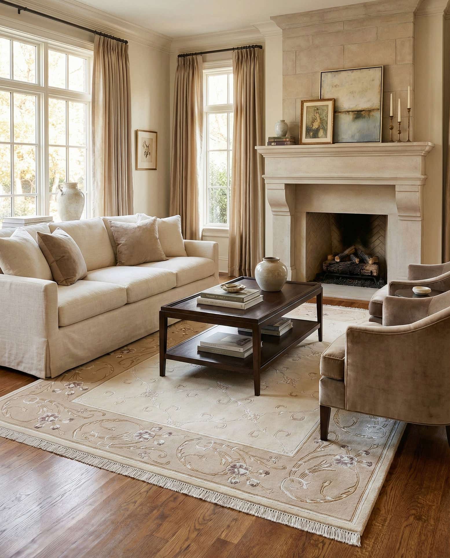 5' 7 x 8' Hand Knotted Darya Wool Rug