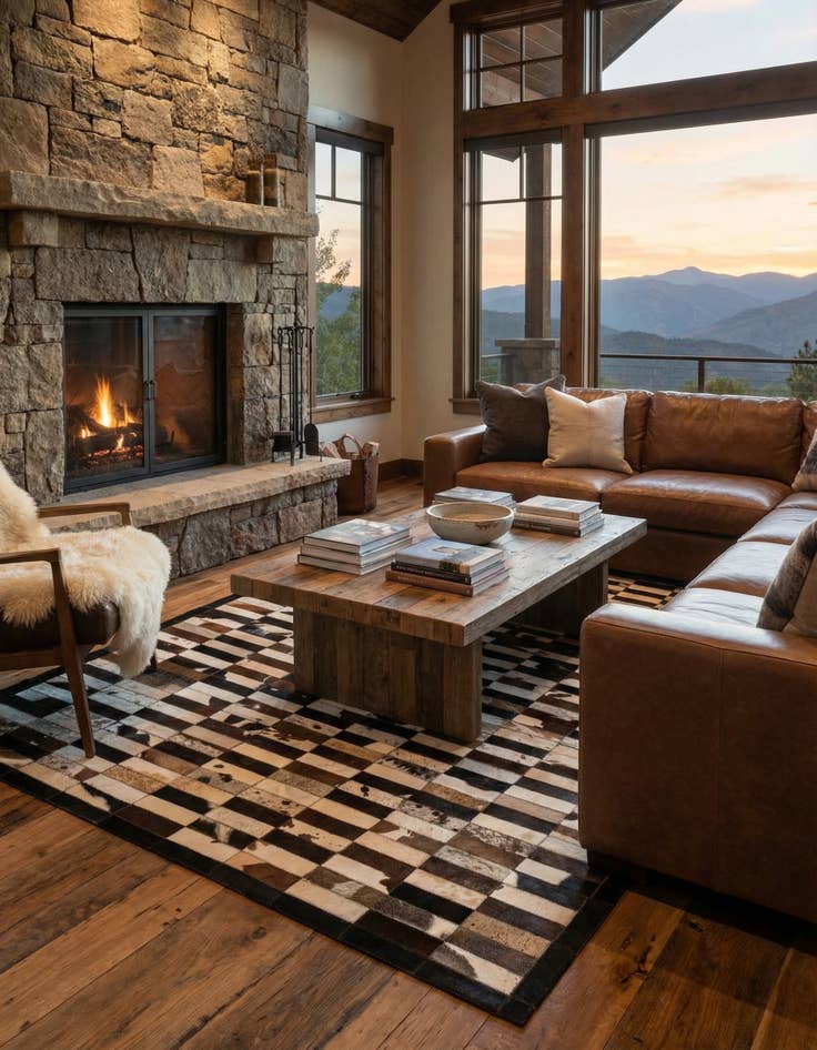 Detail image of  5' 3 x 7' 11 Cowhide - Patchwork Rug