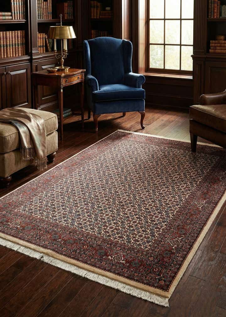 4' 10 x 7' 1 Bidjar With Silk Rug