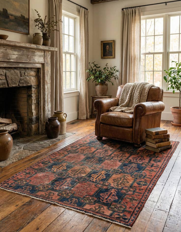 Detail image of 3' 9 x 6' 2  Hand Knotted Ultra Vintage Persian Wool Rug