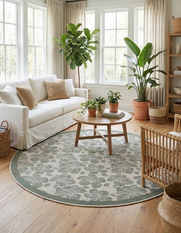 10' x 10' Easy-Clean Baja Indoor / Outdoor Round Rug