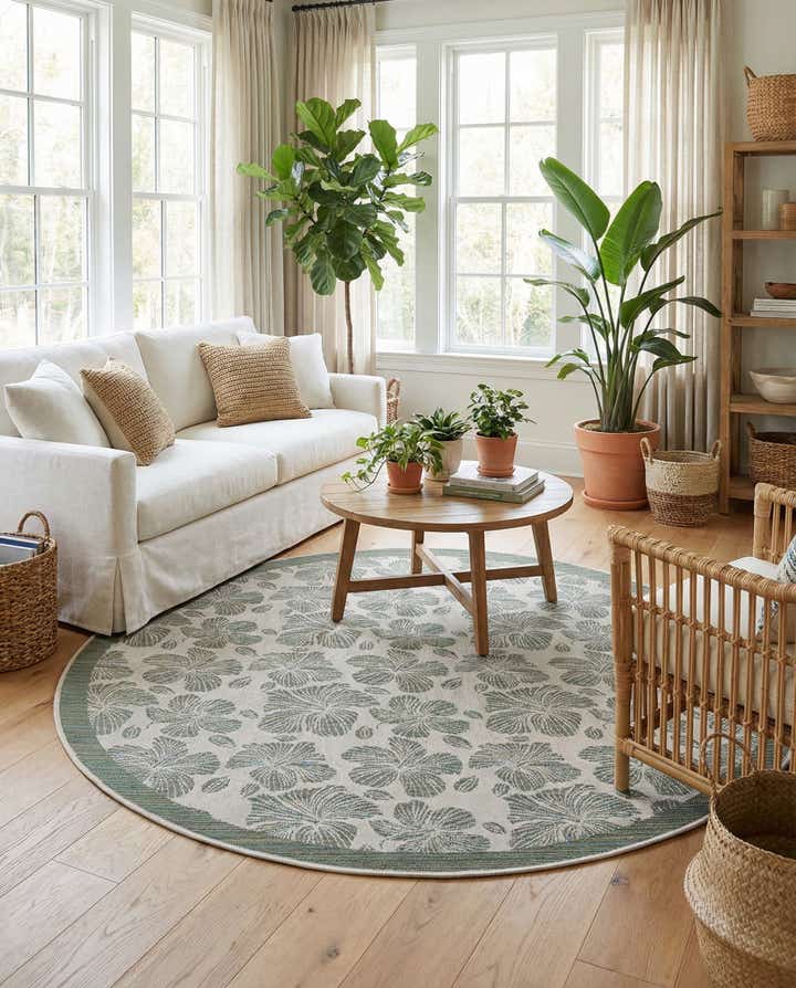 10' x 10' Easy-Clean Baja Indoor / Outdoor Round Rug