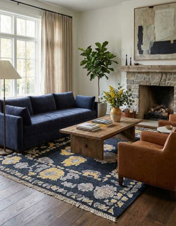 8' x 10' 1 Hand Knotted Oushak Wool Rug