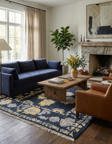 8' x 10' 1 Hand Knotted Oushak Wool Rug