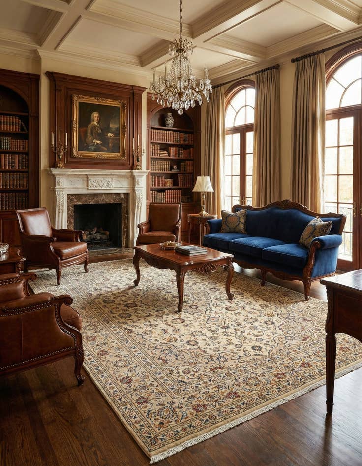 Detail image of  7' 9 x 11' 2 Kashan Wool Rug